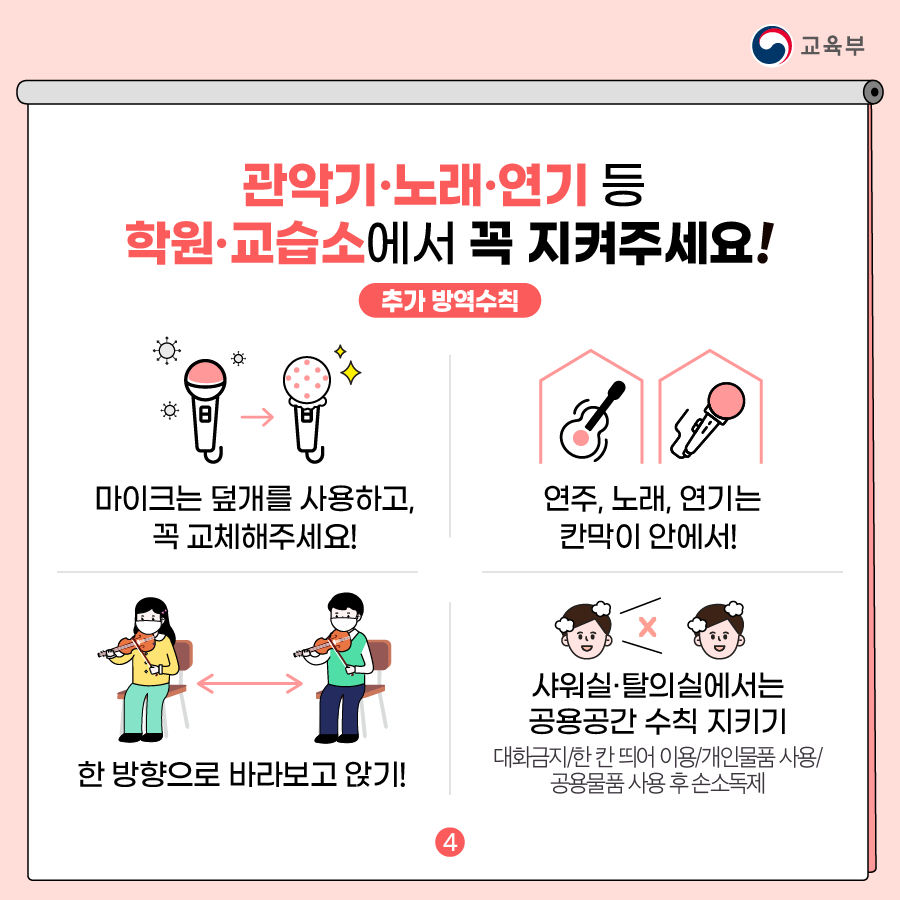 아미크는 덮개를 사용 후 꼭 교체해주세요! 연주, 노래, 연기는 칸막이 안에서, 한 방향으로 바라보고 앉기, 샤워실 및 탈의실에서는 공용공간 수칙 지키기