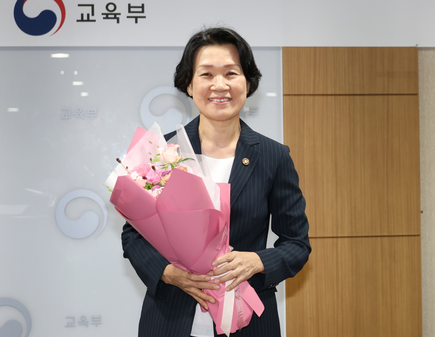 최은옥 교육부 차관이 7월 14일(월), 정부세종청사에서 열린 제65대 교육부 차관 취임식에 참석해 취임선서 및 취임사를 하고 있다.