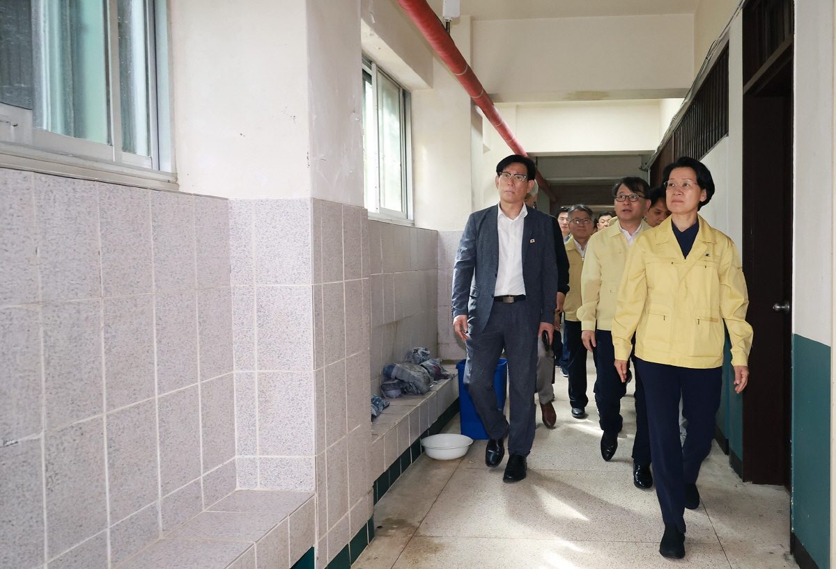 집중호우 피해학교 복구 현장 방문