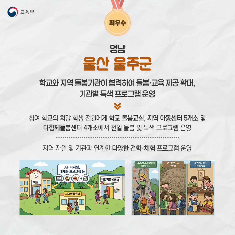 [카드뉴스] 2026년 방학 중 초등돌봄·교육 우수모델 선정 발표