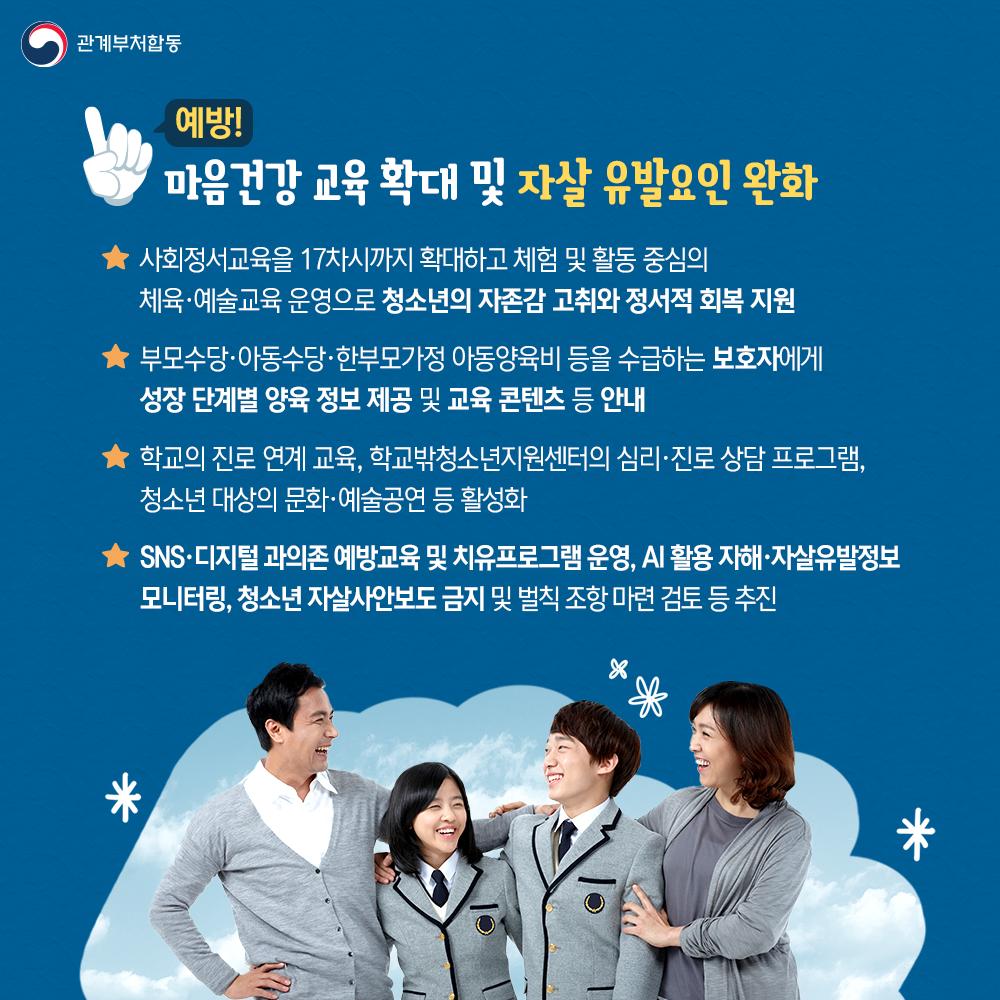 [카드뉴스] 10대 청소년 자살예방 범정부 추진 대책