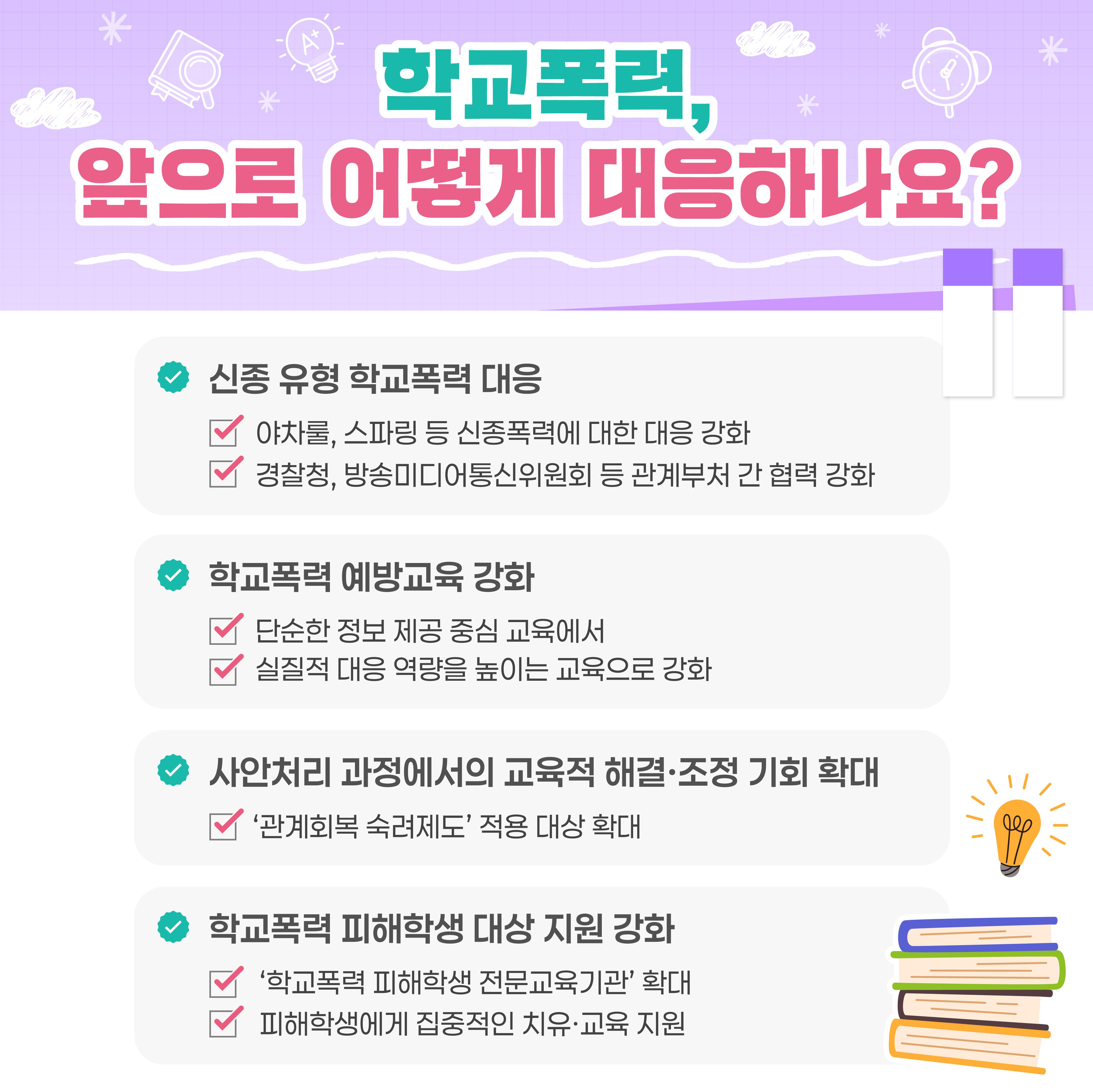 [카드뉴스] 꾸미와 함께 알아보는 2026년 1차 학교폭력 실태조사 결과!